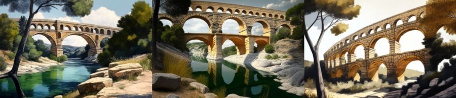 Pont du Gard Nimes Frankreich: Eine der bekanntesten römischen Aquädukte in Frankreich.