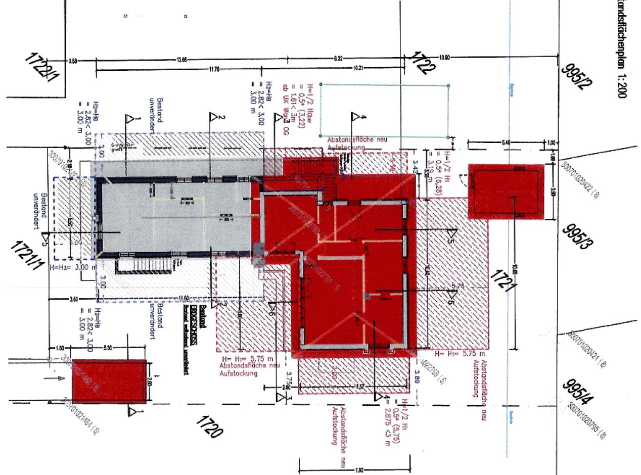 BAU.DE / BAU-Forum: 1. Bild zu Frage "Abstandsflächen bei Aufstockung Gebäude 1962 ; BayBO" im BAU-Forum "Architekt / Architektur"