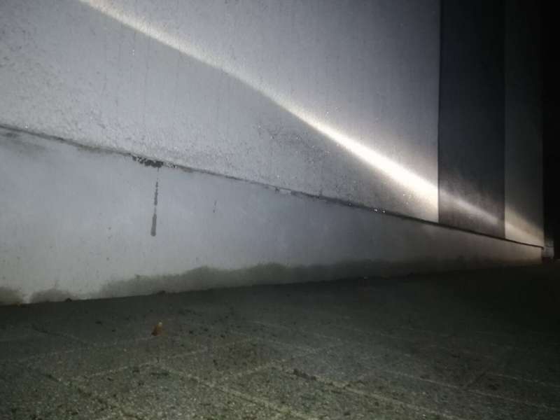 Bild zum BAU-Forumsbeitrag: Nasse Fassade, Rinnsal am Kellersockel, Putz zieht Wasser? im Forum Außenwände und Fassaden