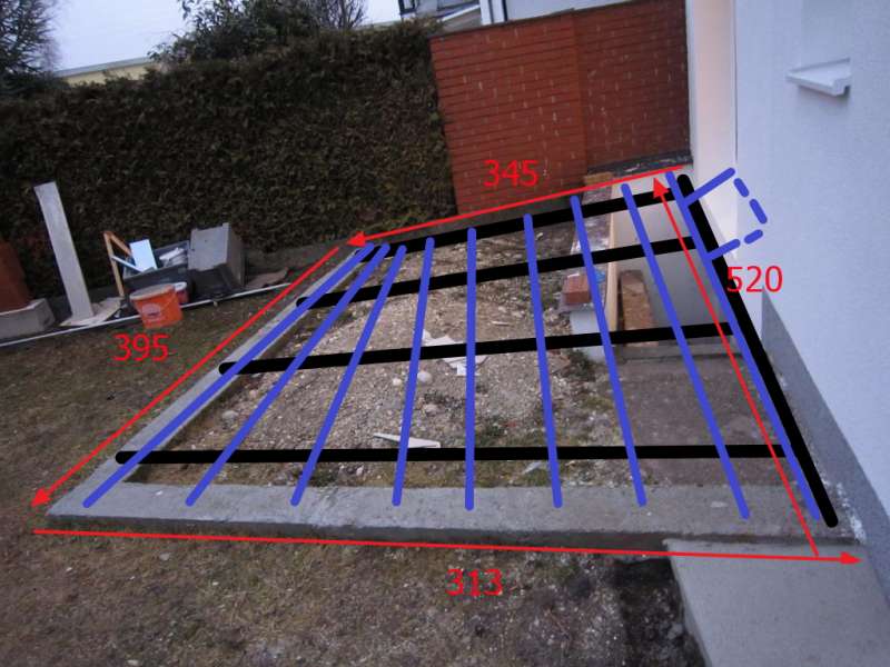BAU.DE / BAU-Forum: 2. Bild zu Frage "Terrassenbau &uuml;ber Kellerabgang: Statik, D&auml;mmung & Material f&uuml;r Unterkonstruktion?" im BAU-Forum "Balkon und Terrasse"