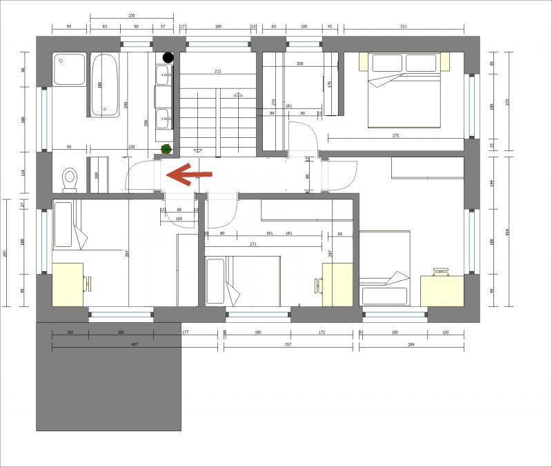 BAU.DE / BAU-Forum: 1. Bild zu Antwort "Das Bad wird etwas kleiner, ..." auf die Frage "Unabhängige Meinung Einfamilienhaus ca. 140 m²" im BAU-Forum "Grundriss-Diskussionen"