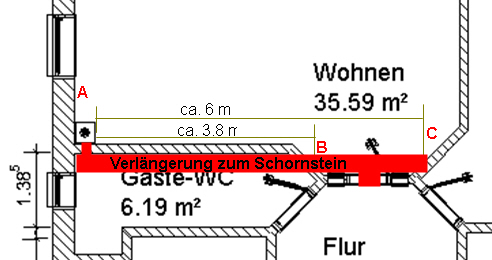 BAU.DE / Forum: 1. Bild zu Frage "Wie weit darf ein Kaminofen vom Schornstein entfernt sein?" im Forum "Kamin und Kachelofen"