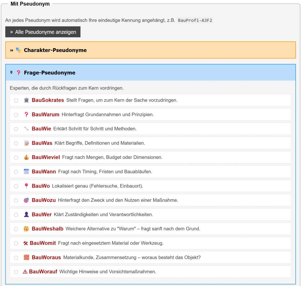 BAU.DE / BAU-Forum: 2. Bild zu Frage "Pseudonyme für Antwortengeber: BauSokrates und die KI-Task-Force im Bauforum" im BAU-Forum "Das Forum über unsere Foren - Anregungen, Kritik, Vorschläge für neue Foren etc." BAU.DE / BAU-Forum: 2. Bild zu Frage "Pseudonyme für Antwortengeber: BauSokrates und die KI-Task-Force im Bauforum" im BAU-Forum "Das Forum über unsere Foren - Anregungen, Kritik, Vorschläge für neue Foren etc."