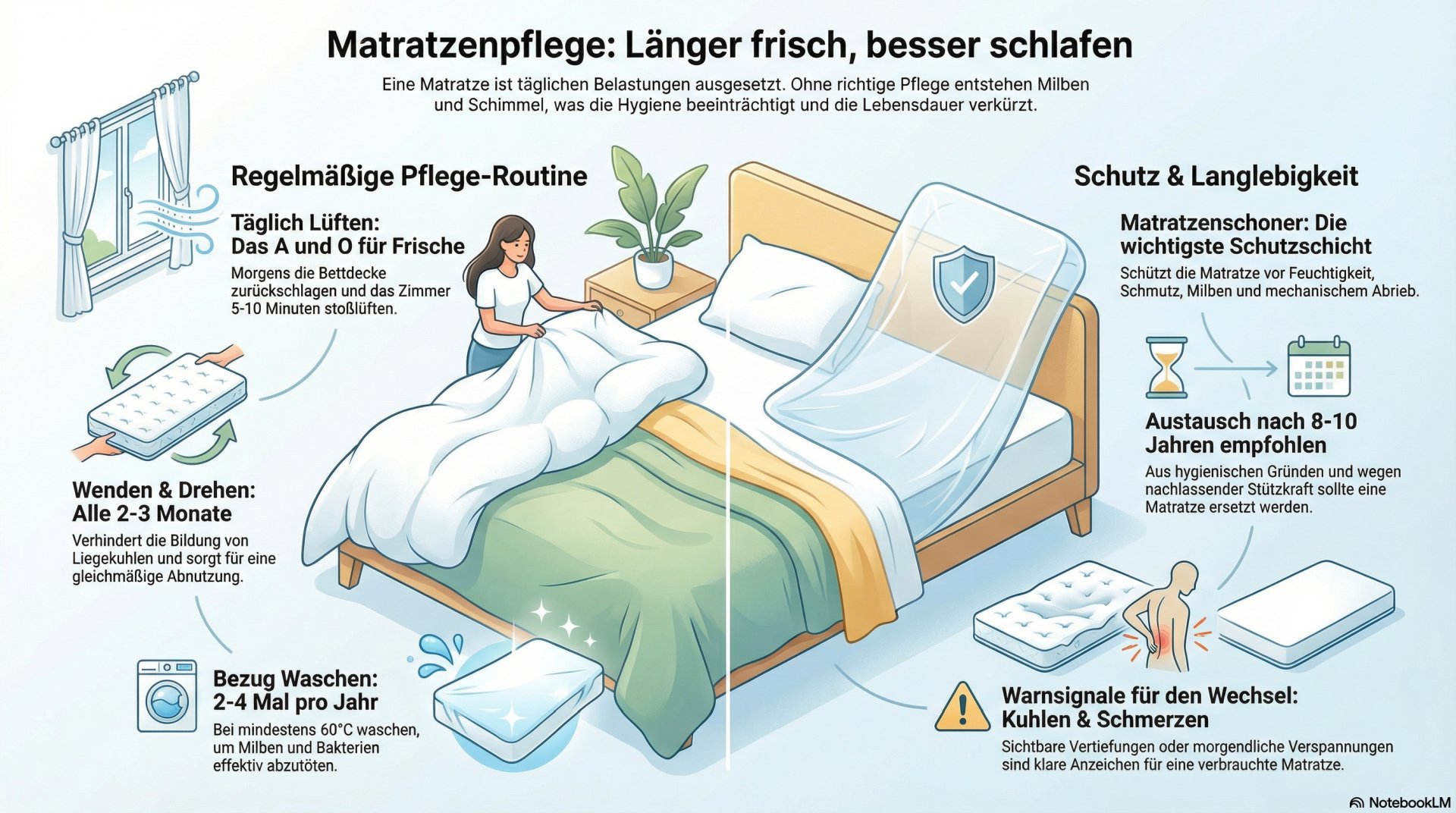 Matratzenpflege: Tipps f&uuml;r besseren Schlaf