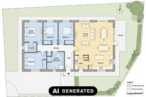 Der eigene Bungalow auf dem Grundst&uuml;ck und wie die Planung gelingt - Bild: KI-generiert / BAU.DE