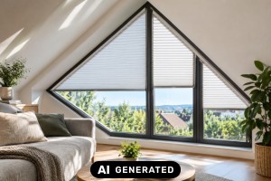 Dreiecksfenster richtig beschatten: L&ouml;sungen f&uuml;r Giebel und Dachgeschoss - Bild: KI-generiert / BAU.DE