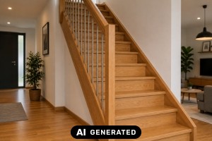 Eine Holztreppe ist eine Treppe, bei der die Stufen und oft auch die Geländer aus Holz gefertigt sind. Eine Holztreppe ist eine Treppe, bei der die Stufen und oft auch die Geländer aus Holz gefertigt sind.