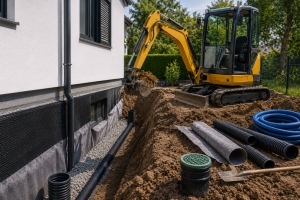 Erdarbeiten in Eigenleistung. Wann sich der Einsatz kompakter Baumaschinen im privaten Hausbau rechnet - Bild: BauKI / BAU.DE