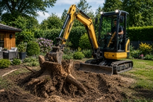 Erdarbeiten in Eigenleistung. Wann sich der Einsatz kompakter Baumaschinen im privaten Hausbau rechnet - Bild: BauKI / BAU.DE
