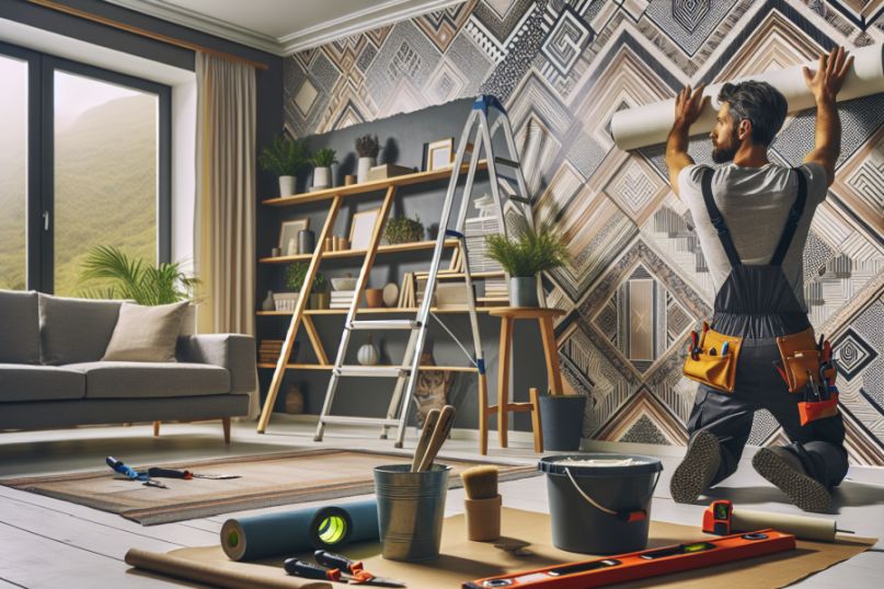 Eine Vinyl-Vlies-Tapete besteht aus einem Vlies-Trägermaterial, das mit einer PVC-Schicht beschichtet ist.