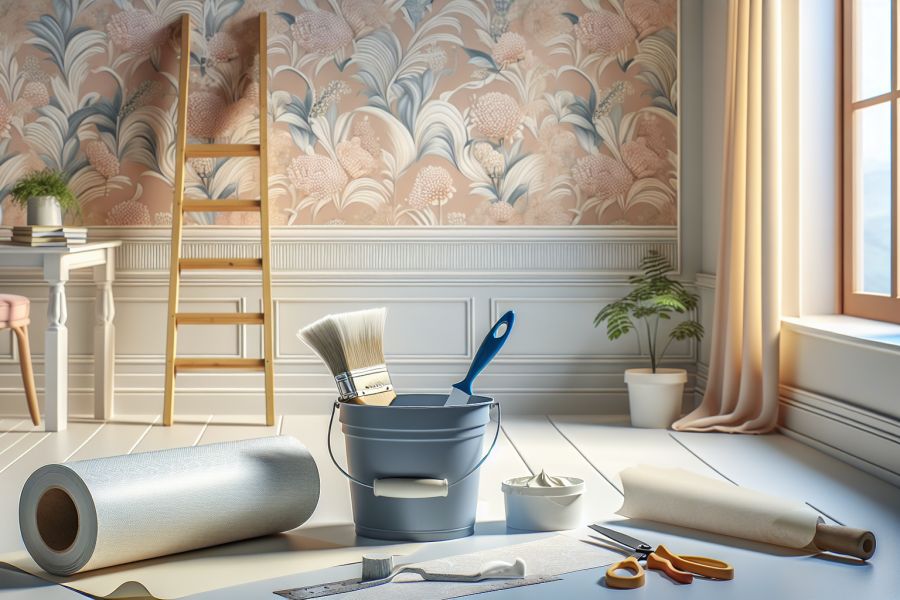 Tapete ist ein Wandbelag aus Papier, Vlies, oder Stoff, der zur Dekoration von Innenräumen verwendet wird
